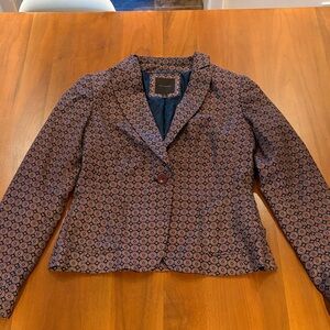 The Limited Navy and Red Patterned Blazer